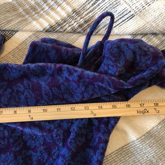 Hilary Macmillan Womens Cuff Sweater Dress Sz XS Blue Purple Off the Shoulder - Picture 7 of 10